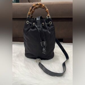 GUCCI Bamboo Cloth Bucket Bag